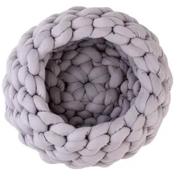 Luxury Round Breathable Hand Knitting Yarn Cat Bed Round Hand Weaving Pet  Dog Bed