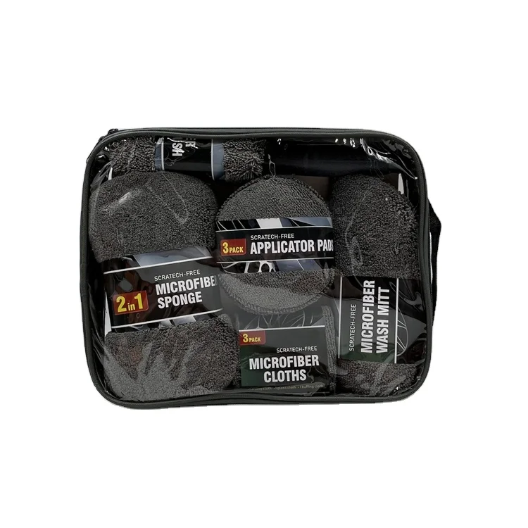 Изготовленный на заказ логотип чистящие салфетки из микрофибры ручной автомобильный пылесос губка полотенце для мытья посуды набор для ухода за автомобилем микрофибры автомойка набор чистящих средств для ухода за 9 шт.
