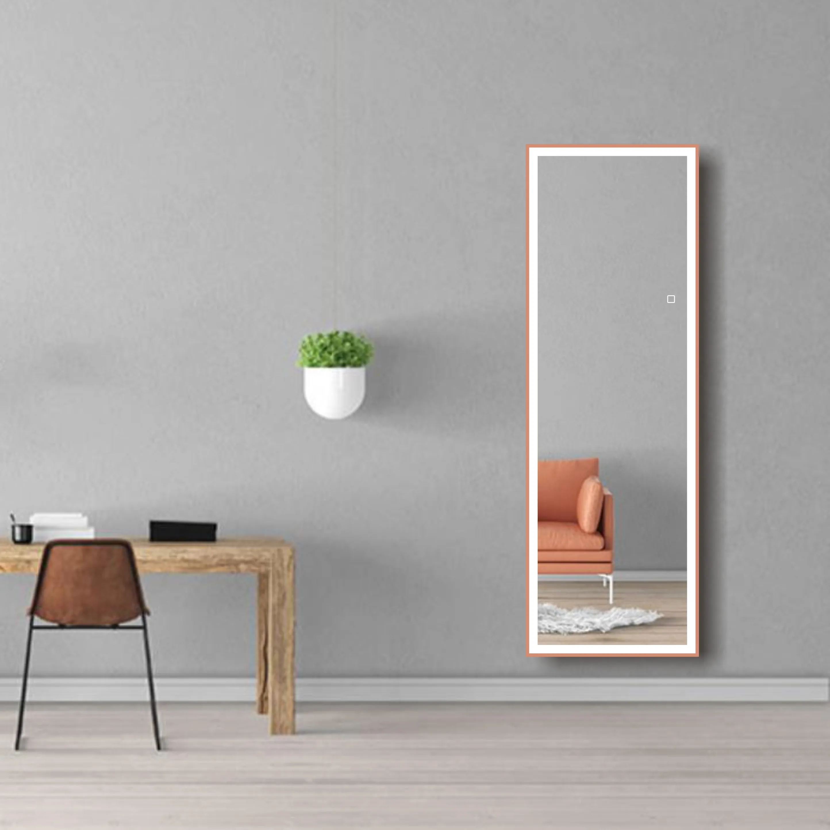 
 DHEEM большое Полноразмерное напольное декоративное настенное Полноразмерное светодиодное зеркало для макияжа  