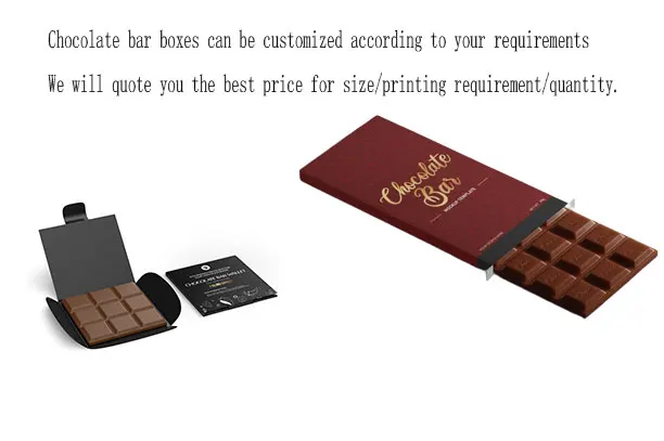 Eco-friendly wholesale custom empty gift boxes for chocolates bar packaging boxes paper chocolate with gold foil