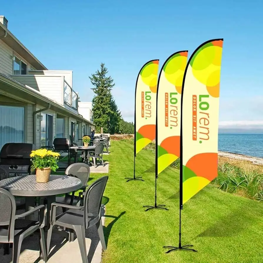Outdoor Custom Advertisement Rectangle Feather Flag Banners Flags Pole Kit Custom with logo Feather Flag