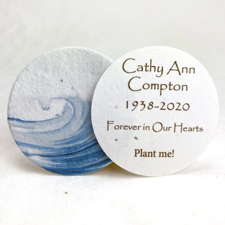 Custom Eco- Friendly Handmade Biodegradable Seed Paper Tags Creative Hangtags Plantable Seed Paper Round GiftTags