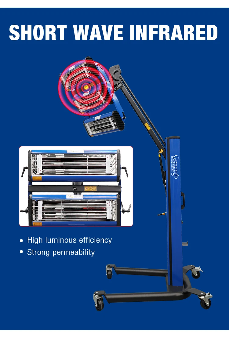 High-Precision Control System Automotive Repair Shortwave Paint Booth With Infrared Lamp
