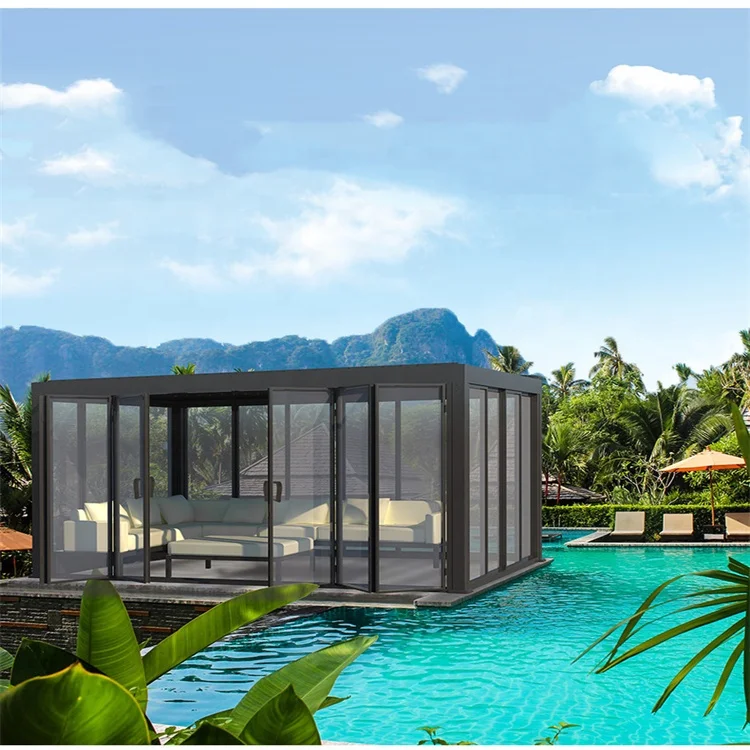 High quality durable aluminium frame outdoor easy install curtain including automatic pergola waterproof