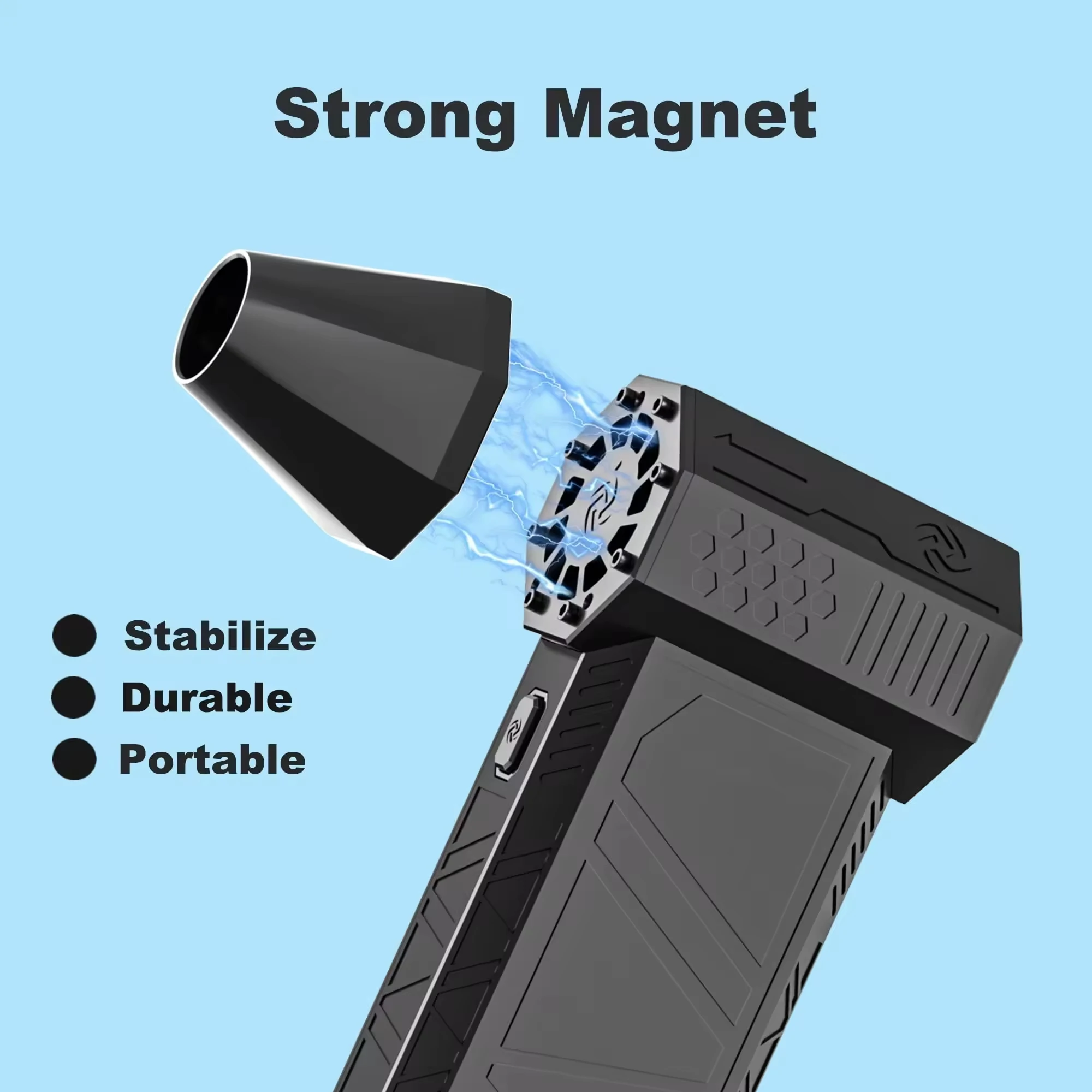 Electric Turbo Violent Jet Fan 4000mah Power Battery with Flashlight x3 violent blower mini turbo jet fan handheld for car