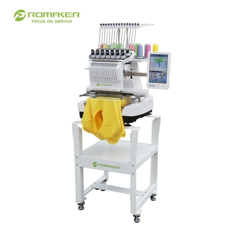 Promaker embroidery machine new 12/15 colors single head embroidery machine for t-shirt