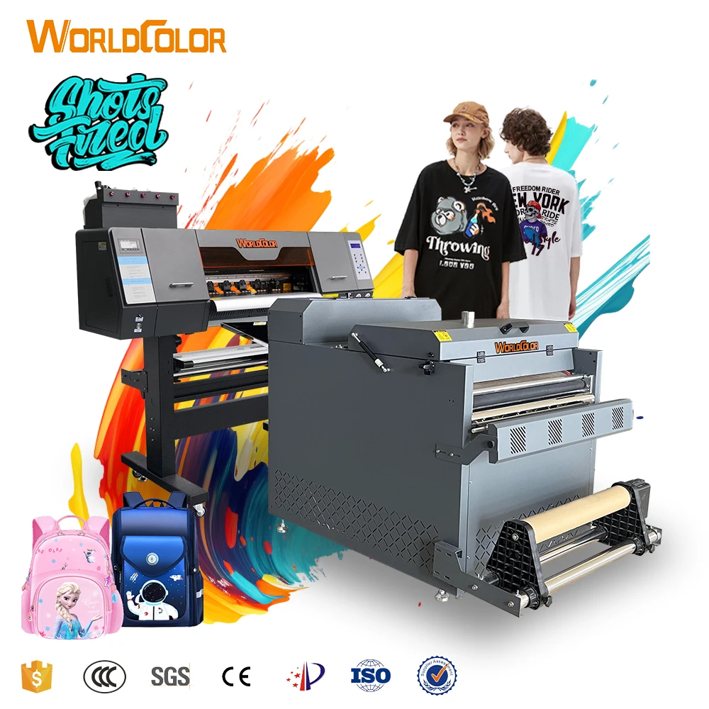 24 inch Tshirt printing machine dual head 60cm for small businesses dtf printer i3200 xp600 film printer and oven shaker