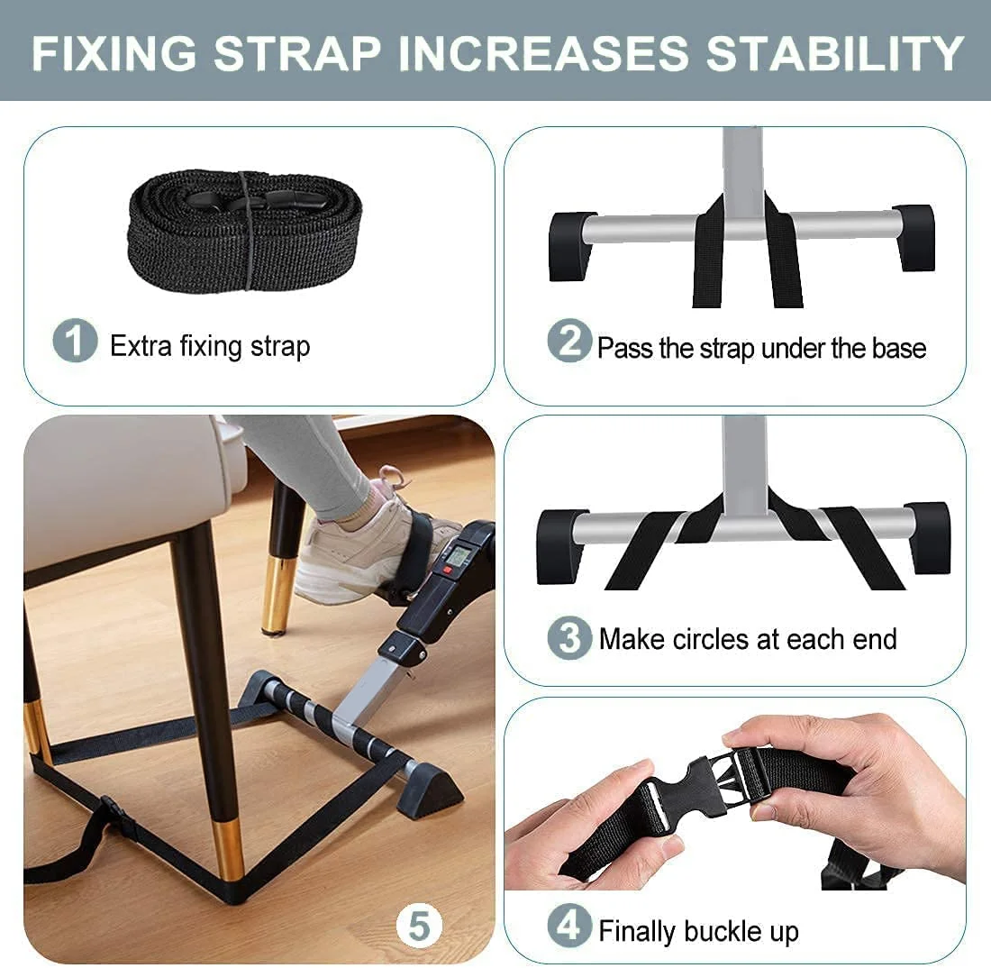 Pedal Exerciser Mini Cycle Pedaling Exercise Machine Mini Bike Home Use Adjustable Foldable Indoor Fitness Exercise for Legs Arm