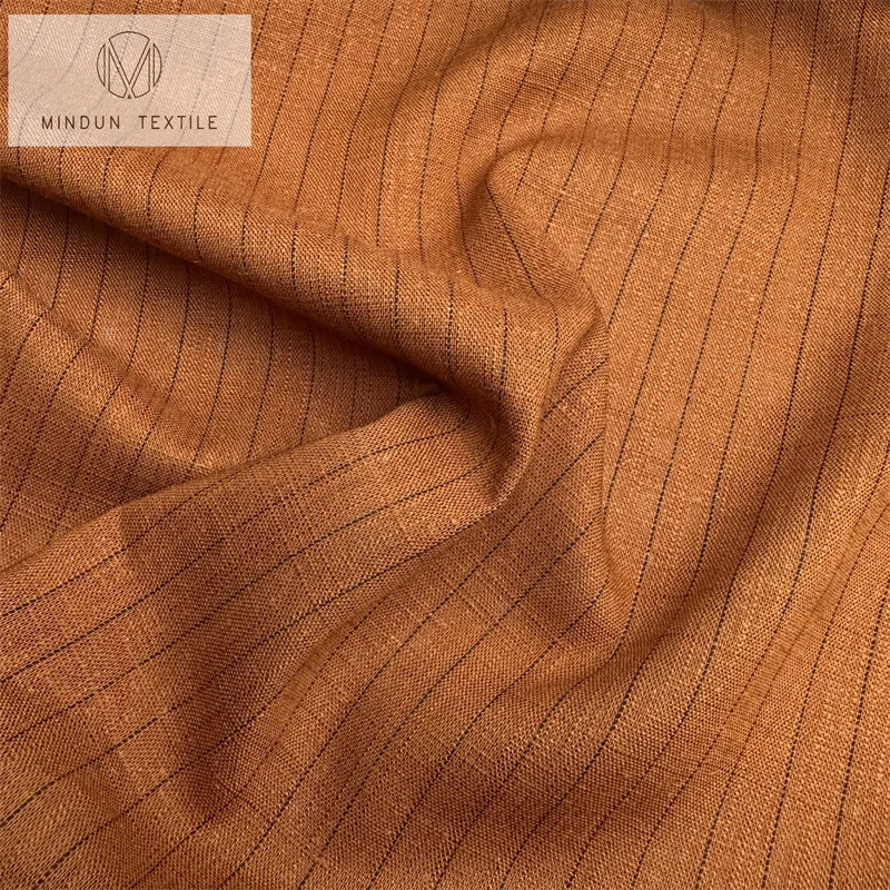 Mindun Wholesale New 170g Solid Color Linen Rayon Fabric Crepe Washed Linen Mixed Fabric