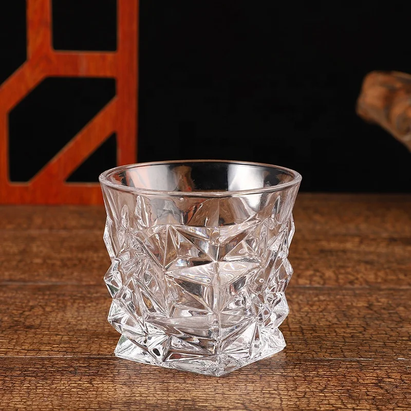 Crystal Old Fashioned Whiskey Glasses Carton Shot Glass Stainless Steel Unique Glass  Vintage Party Custom Gift  Set Glass