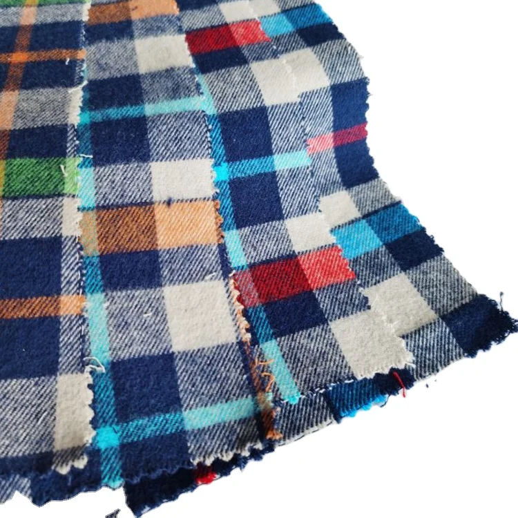 2021 Latest Design Soft Hand Feel Surface Brush Yarn Dyed Checked Design Cotton Flannel Fabric,Shirt Fabric,Blouse fabric