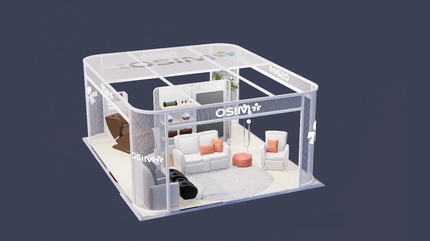 5x6M  30sqm Massage chair Pop up Retail Store at Shopping Mall Display Booth Aluminum Cloth Store Exhibition frame