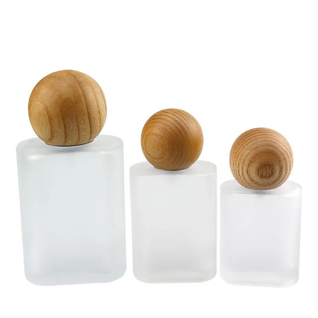 Vietnam Ash Wood Brown Ball Shape Perfume Bottle Cover Wood Design Lids Bottle Caps & Closures