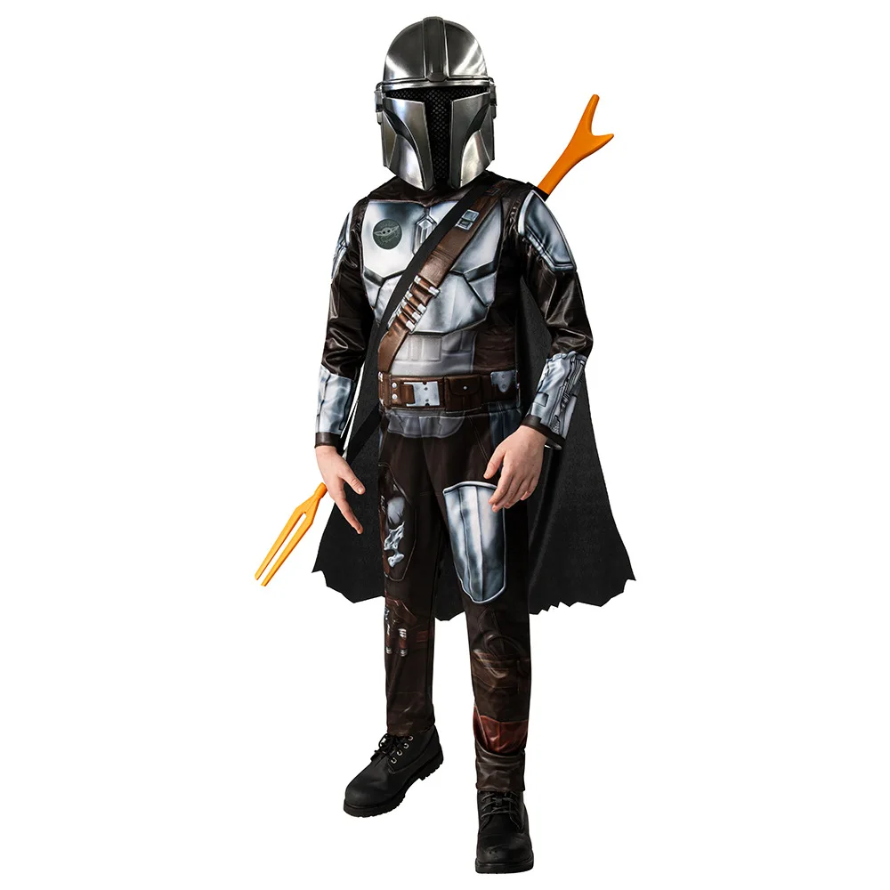 
Customize Mandalorian Costume Kids Boys Cosplay SW Boba Fett Cloak Jumpsuit Outfit Halloween Party 