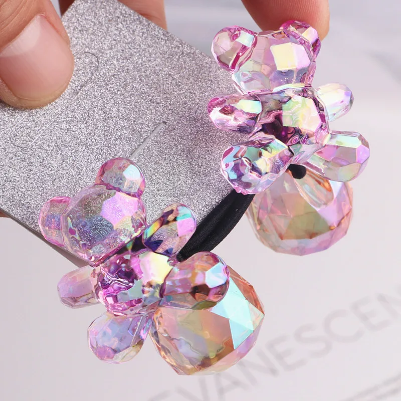 Hair Accessories Hair Ties for Kids Color Type Clear Cute Bear Extensions Girls Hair Ties