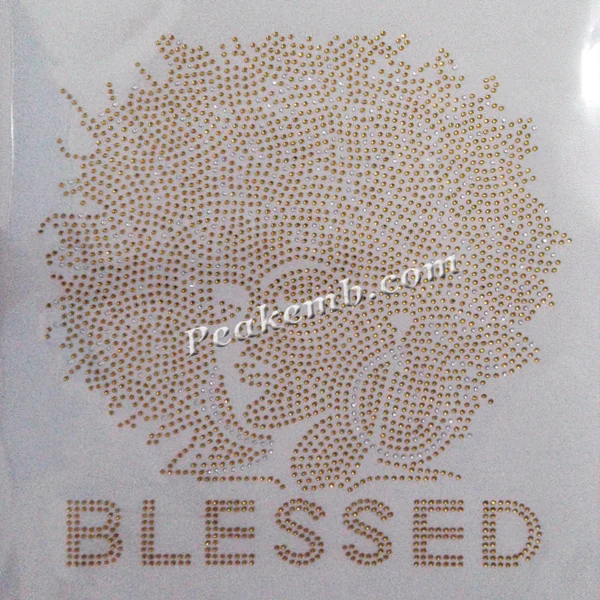 Shining Hotfix Rhinestone Motif Birthday Queen High Heel Rhinestone Transfer For Cloth