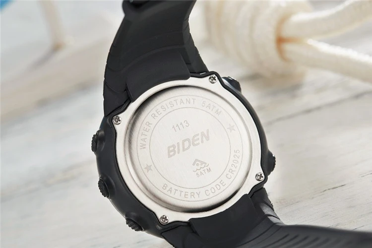Biden 1113 1 brand digital mens wristwatches silicone black white sports man watches multifunction waterproof calendar week male