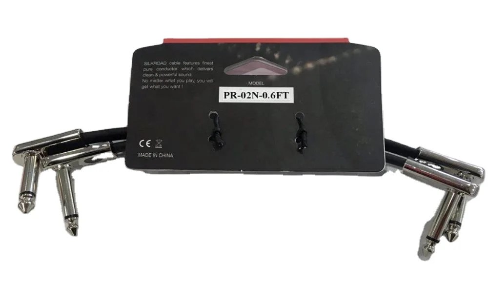 Basic  Guitar Patch Cable 1/4 inch Gold Plated 2pcs Pack  6 Inch Perfect for Pedals