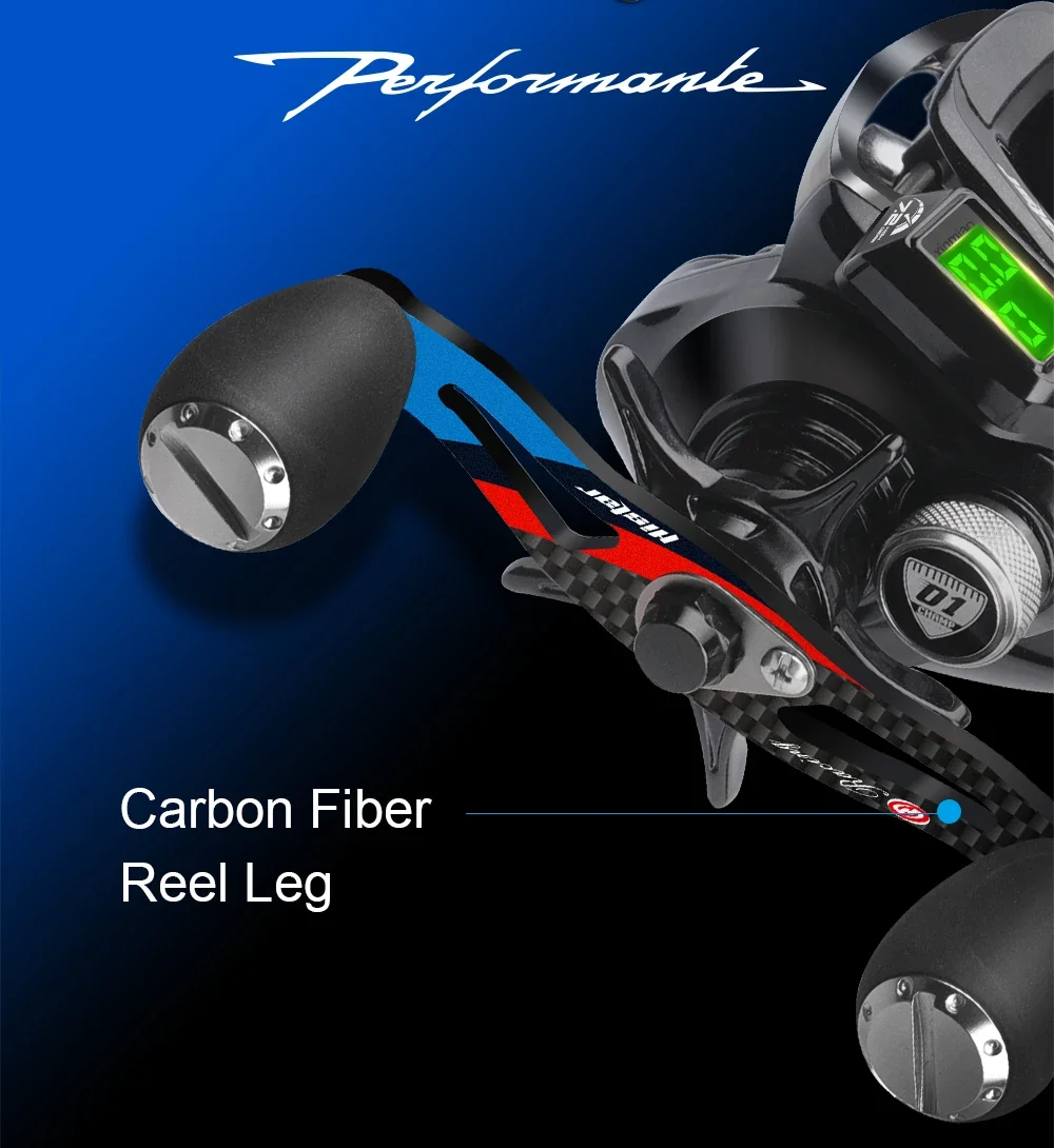 Digital LED BaitCasting 8kg Drag 9+1BB Bait Casting Fishing Reel Water Depth Vertical Measurement Electric Reel Fishing