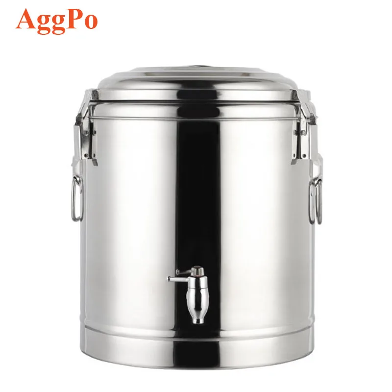 16L Stainless Steel Keep Warm Tea Bucket With Faucet Insulation barrel for families Commercial hotel  Hot Water Urn for Catering