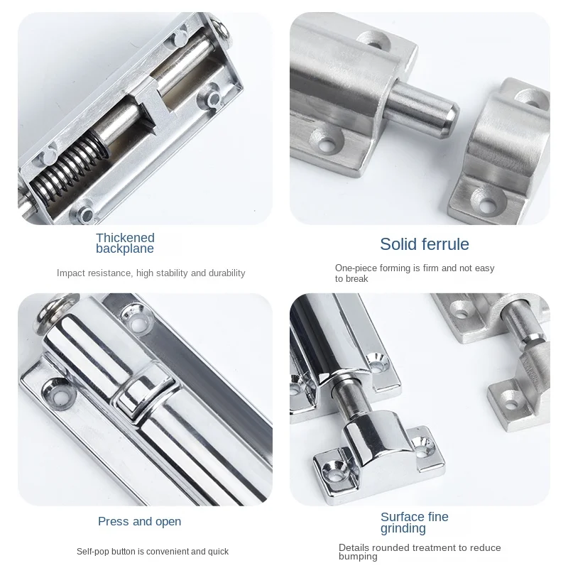 Boutique 4-Inch 406 Zinc Alloy Button Latch High Temperature and Kindergarten Safe 304 stainless steel door socket