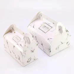 Перерабатываемая бумажная Подарочная коробка для хлеба, портативная коробка для завтрака и торта, оконная коробка для торта