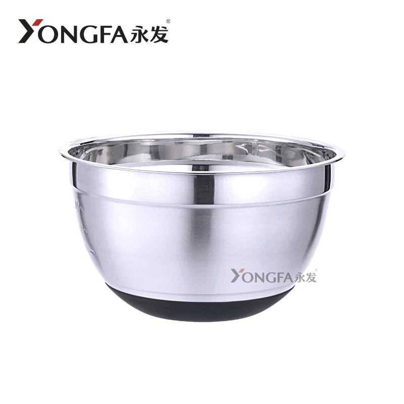 Wholesale Mixing Bowl Set  Stainless Steel Salad Bowls Set With Silicone Bottom