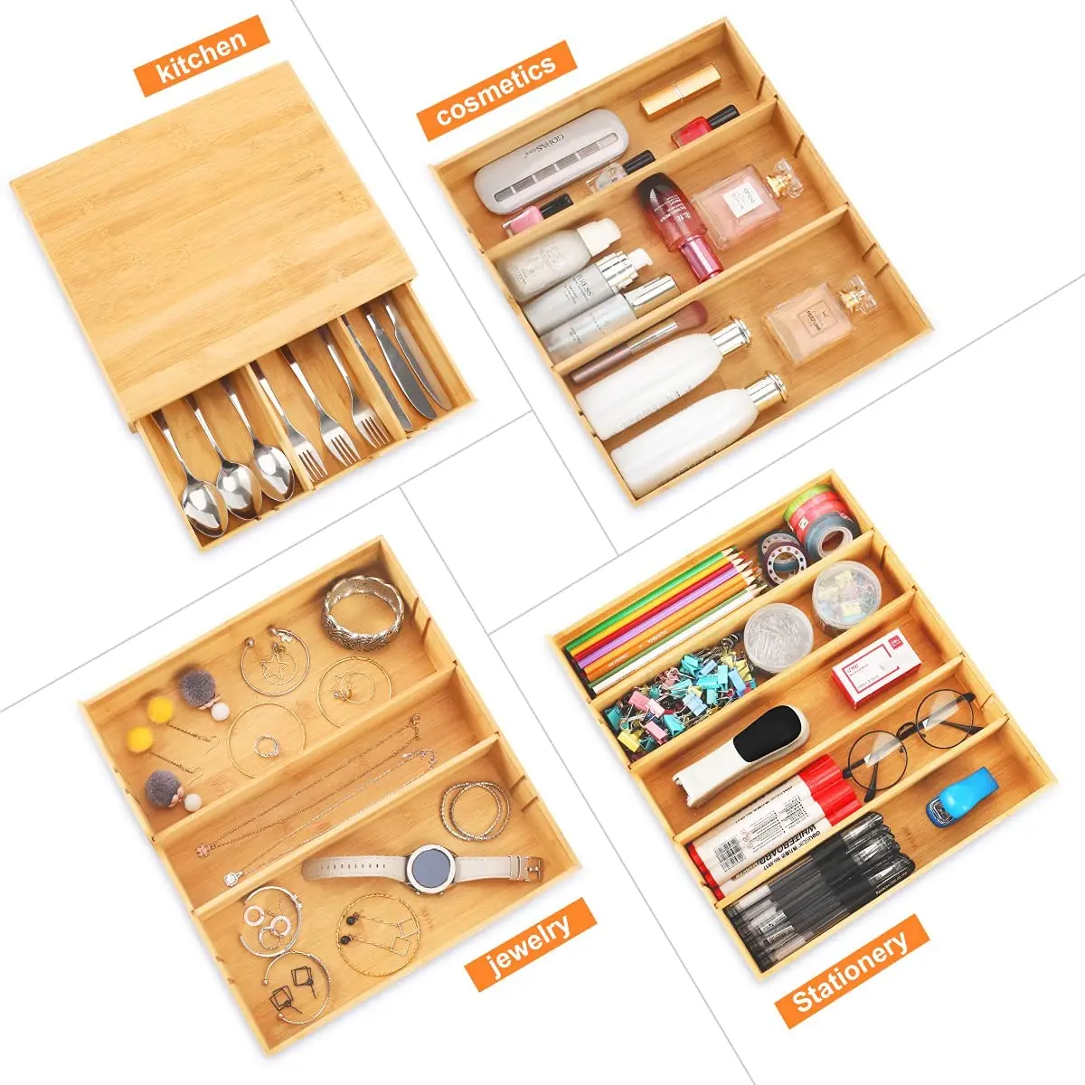 
OEM coffee pod organizer coffee holder coffee pod holder bamboo tea organizer to hold Espresso Pods, Tea storage drawer 