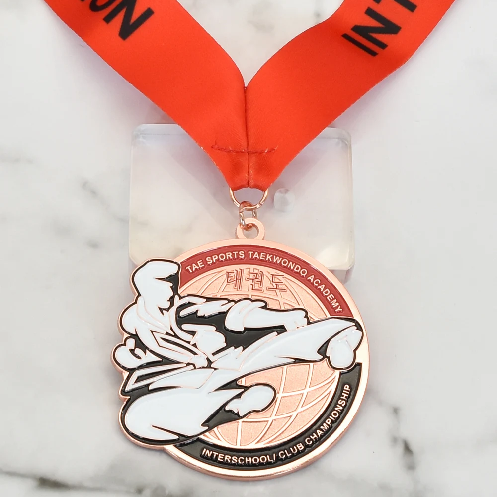 Custom zinc alloy sports karate taekwondo medals wholesale running marathon medal badge