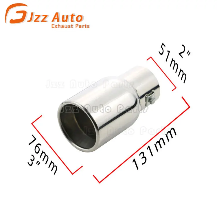 Single Exit Hole Exhaust System Replacement Parts Round-rolled Tips Universal Ponteira De Escape Muffler End Tips Custom Logo