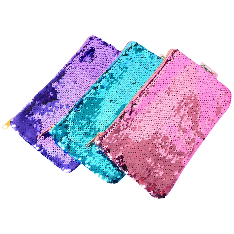 Sequin Glitter Pencil Case Stationery Pencil Bag with Zipper