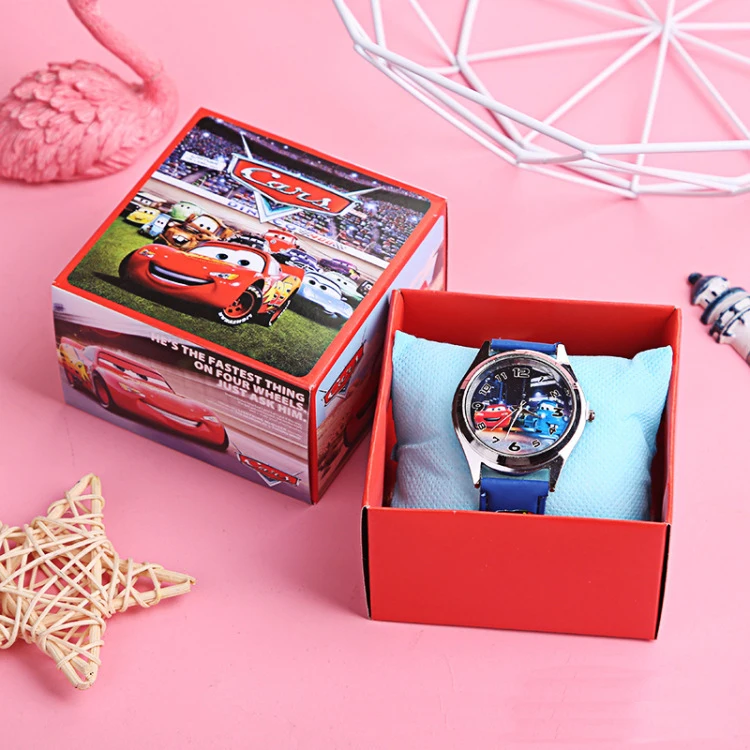 Fashion Cartoon Leather Boys Girls Kids Watches with Colorful Retail box Princess Children Clock Watches For Birthday Gifts