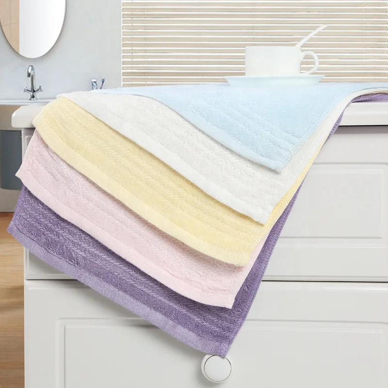 bamboo fiber hand towel solid color fancy hand towel