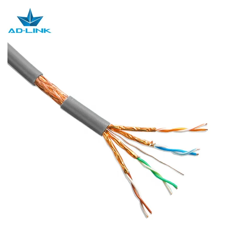 high speed cat 7 cable s/ftp solid stranded network cable 1000ft
