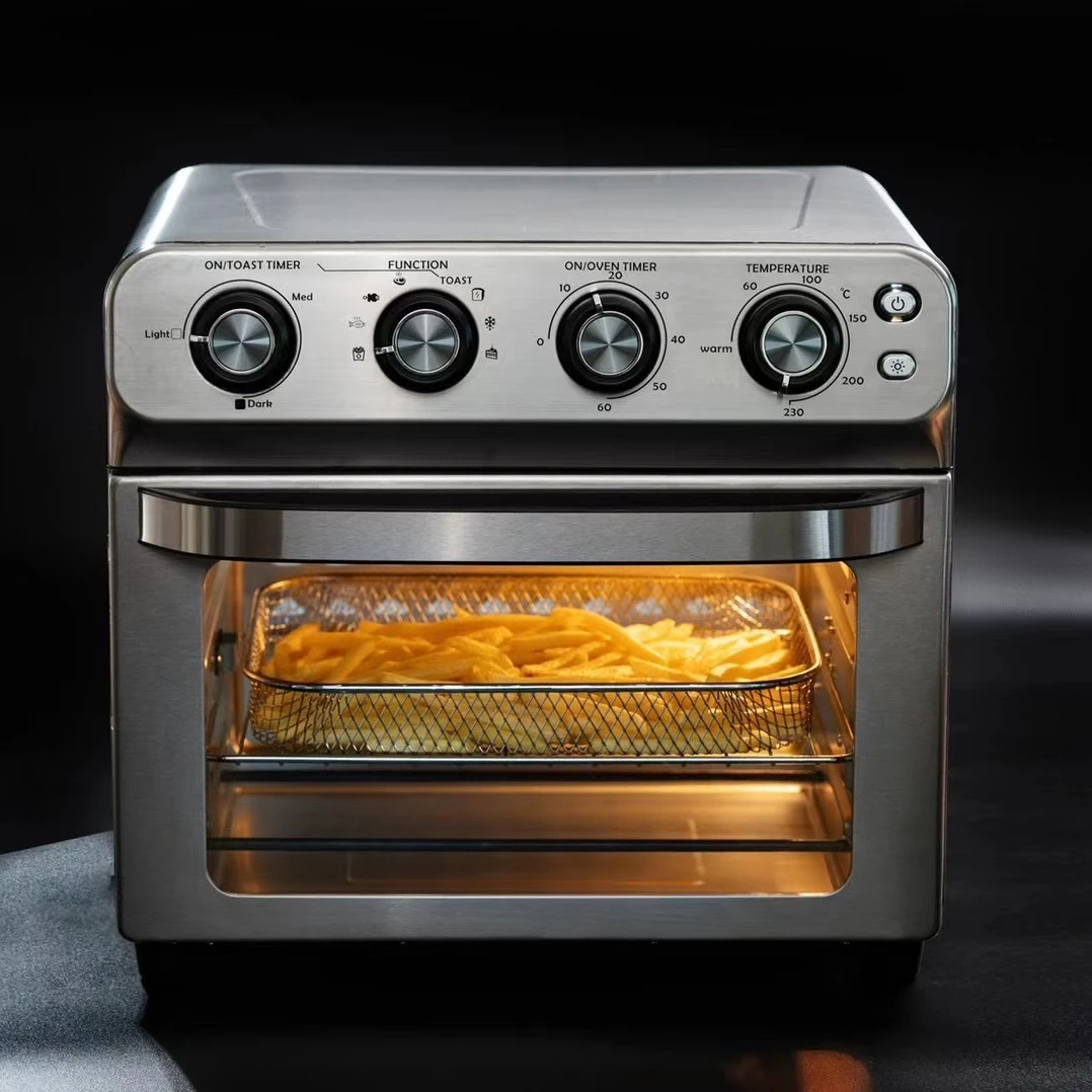 Spin button touch screen electric 25l no oil nonstick hot air drying circulation fryers oven