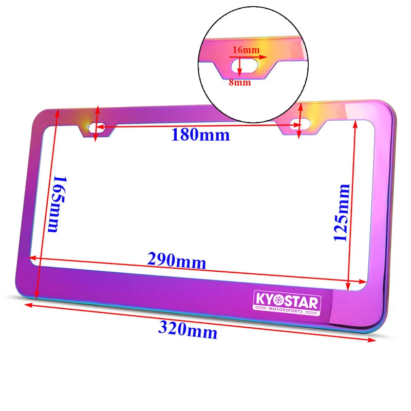 Wholesale license Plates Neo Chrome Stainless Steel US Size Custom for American Cars