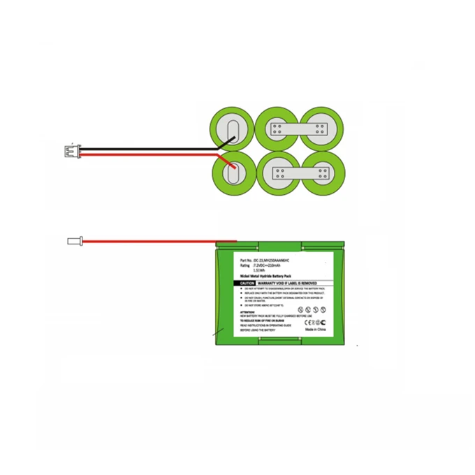 Индивидуальный ni-mh 2/3AAA300mAh 7 2 V аккумулятор с кабелем и разъемом заводская цена