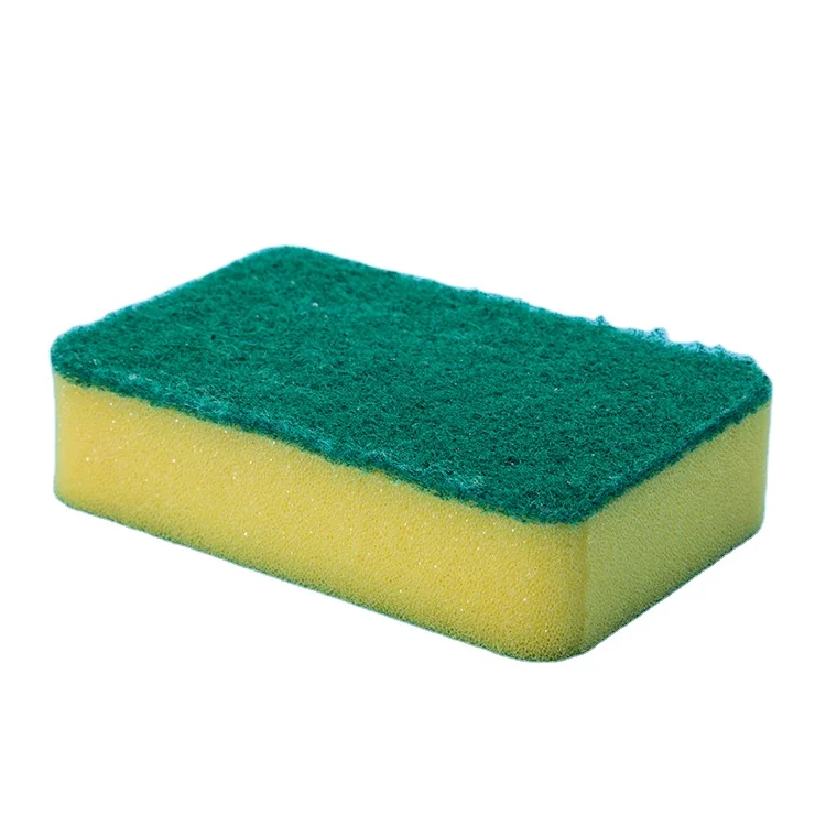 Sponge Powerful Kitchen Cleaning Polyurethane Yellow Green OEM Color Feature Eco Material Pad Origin Dishes_6