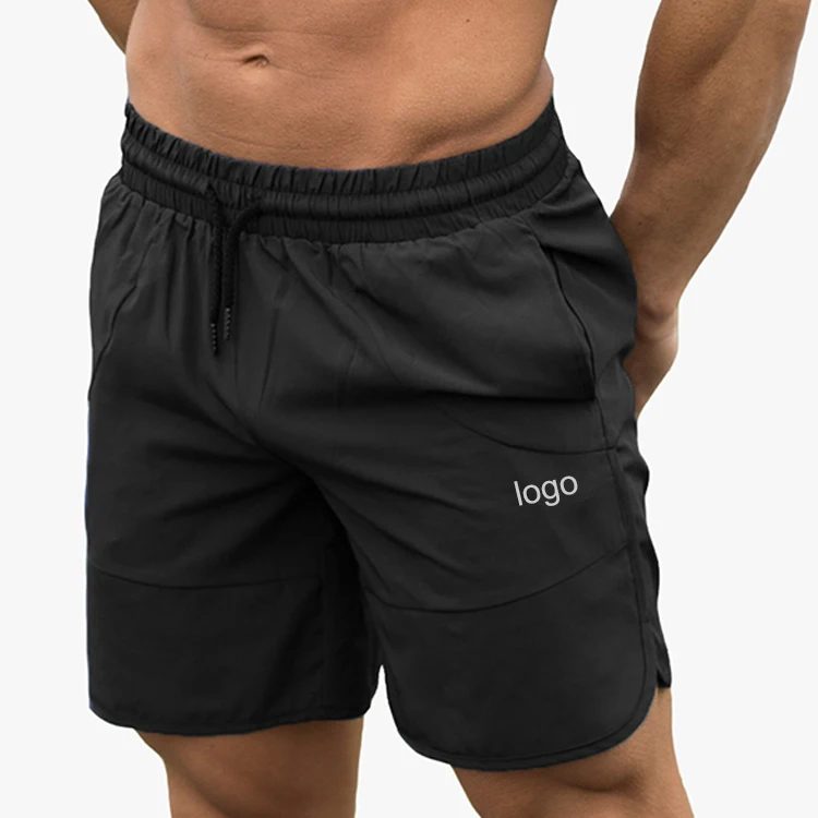 Custom Men Summer Outdoor Elastic Waist Nylon Dark Gray Board Athletic Sport Shorts Men