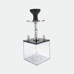 2 hose sheesha custom wholesale hookah set nargile acrylic hookah LED light chicha complet square hookah cup