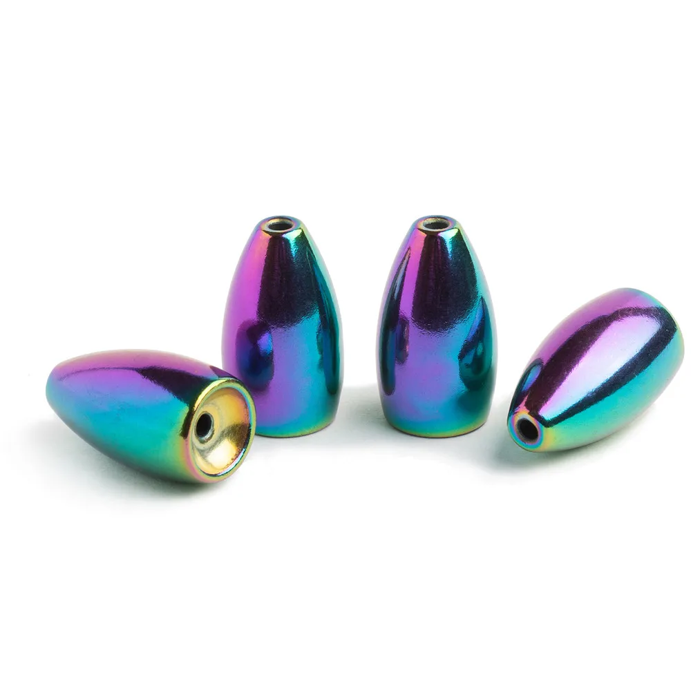 ATKALLOY Rainbow Color Tungsten Flipping Weight Bass Fishing Sinkers