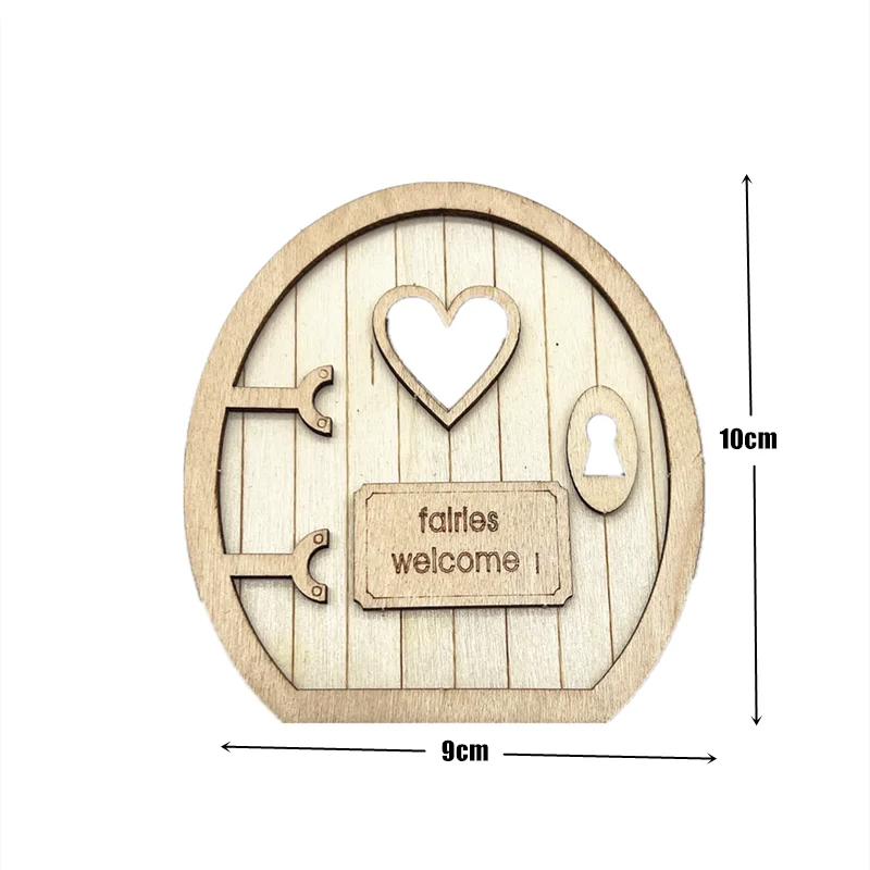 Wooden Fairy Door Decoration Miniature Home Dwarf Door Decoration