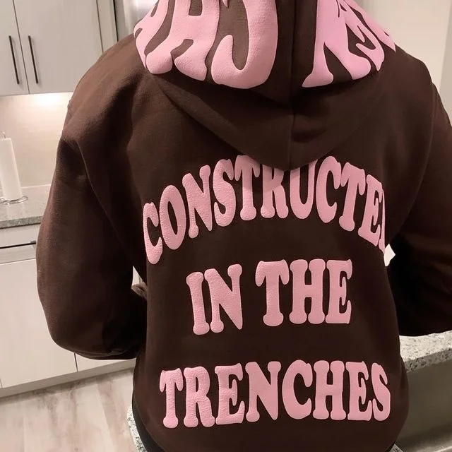 Hip Hop Luxury High Quality Heavyweight 3d Puff Hoodie Custom Logo Letter Foam Printing Oversized Hoodies Men