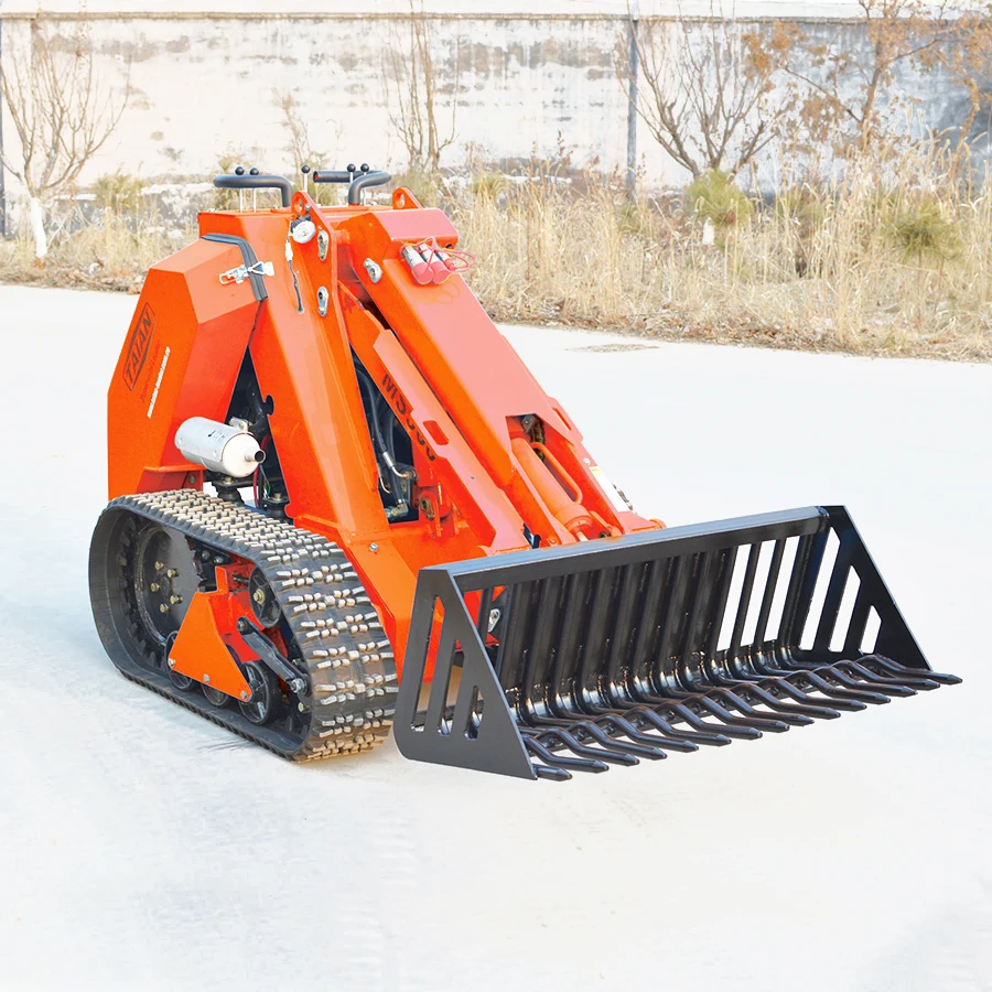 Farm Manure Removal Mini Skid Steer Loader MS500 Crawler Small Front End Loader