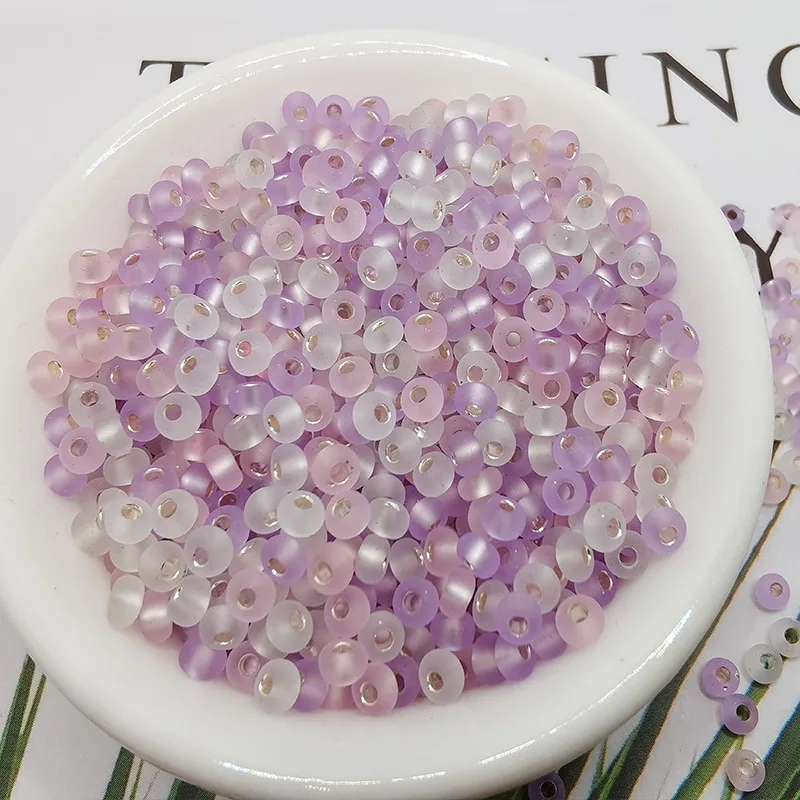 Factory sell High quality Transparent frosted silver in round hole seed beads for diy jewelry making