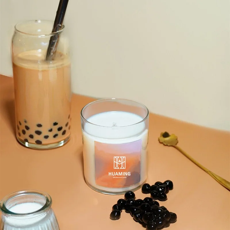 Huaming Wholesale Bulk Personalized Low Price Aroma Candle Luxury Custom Soy Wax Glass Scented Candles Manufacturer of China