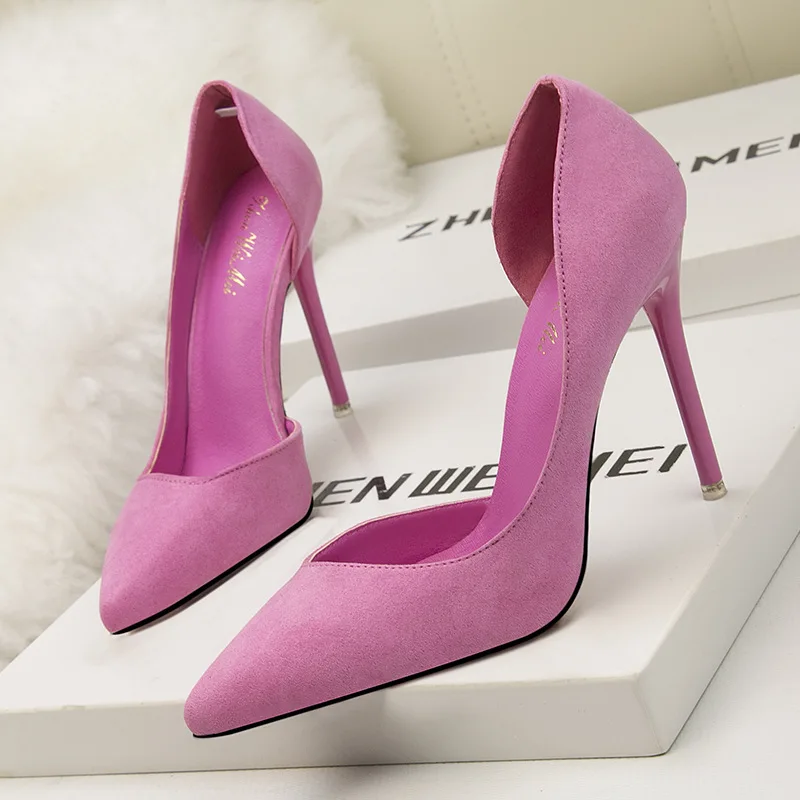 DEleventh/8915 Элегантные без застежки; Chaussures Femmes; Женская обувь на высоком каблуке; Модельные свадебные туфли со стразами модная каблуке-шпильке; Однотонные офисные замшевые каблуке