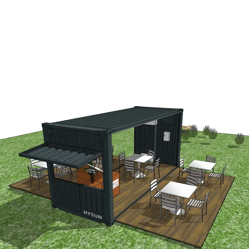 Hysun Modern Coffee Shop 20FT Shipping Container Portable hinge system Pop-up container mobile food kiosk Modular coffee bar