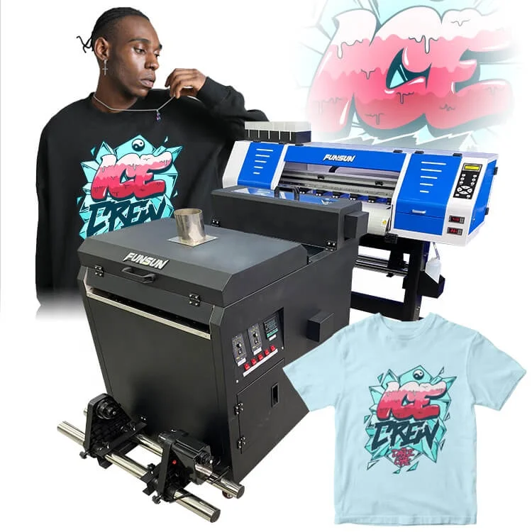Funsun 2021 Advanced Direct to Film Tshirt Printing Machine Heat Pet Film DTF Printer Roll to Roll With 2DX6 Print Heads