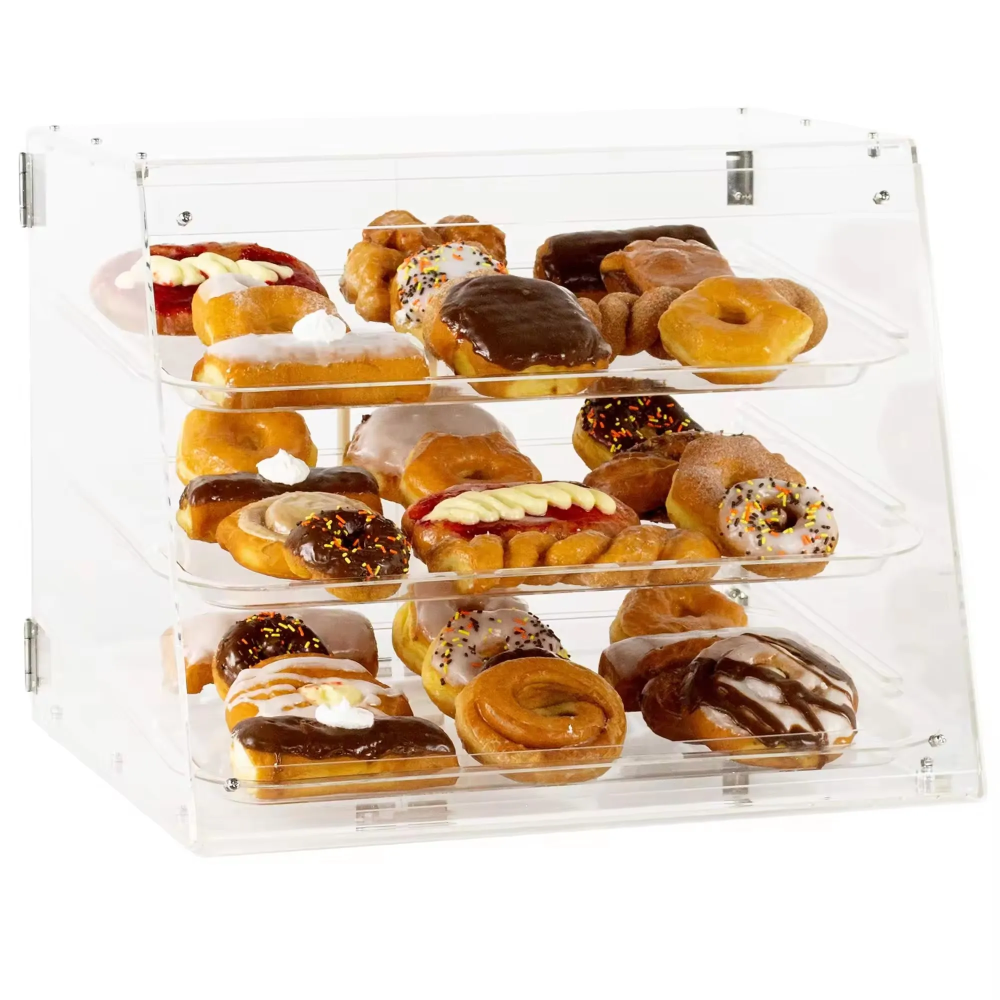 3 Tray Acrylic Bakery Display Case Commercial Countertop Pastry Display Case Pastry Shop Display Case